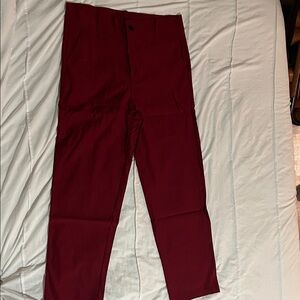Stretchy Maroon Dress Pants for Men with front and back pockets